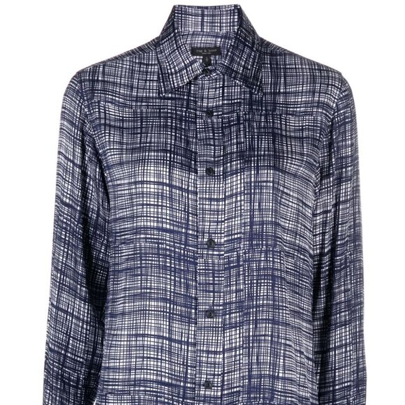 NEW$350 Rag & Bone Delphine Printed Silk Blend Button-Up Front Shirt Sz Small S - Picture 6 of 16